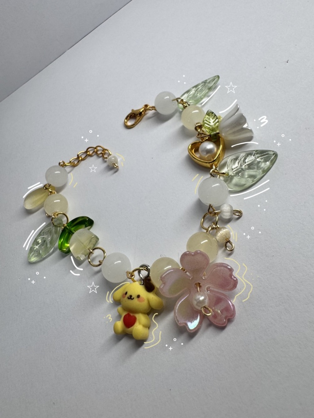 Sweet Spring Pompom bracelet